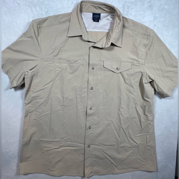 Bills Khaki XXL Standard Issue Beige Performance Short Sleeve Outdoor Shirt - Picture 3 of 10